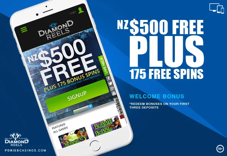 Diamond Reels Mobile Casino Welcome Package Offer
