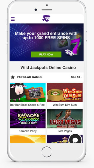 Wild Jackpots mobile play