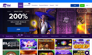 Wild Jackpots website