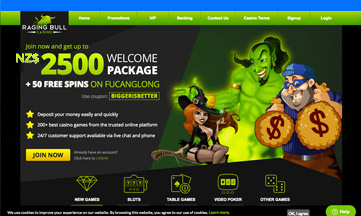 Raging Bull casino website