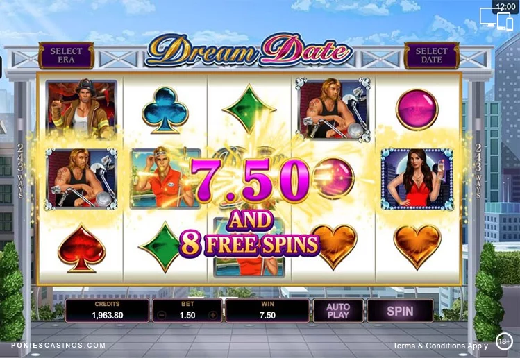 Dream Date Free Spins Pokie