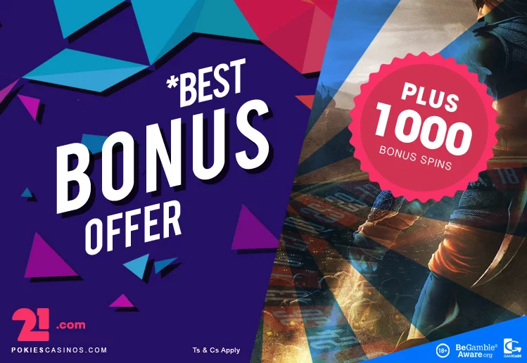1000 Bonus Spins on 21 dot com casino