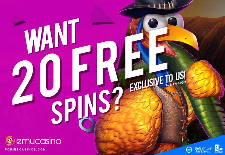 20 free exclusive spins from emu casino