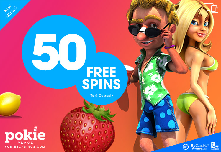 play with 50 free spins from pokie place casino
