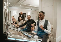 people playing pokies in casino